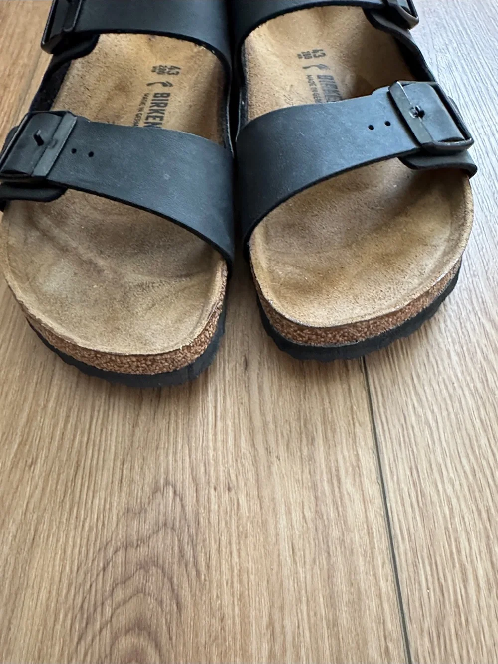 Birkenstock Two-Strap Sandals in Black Size 43